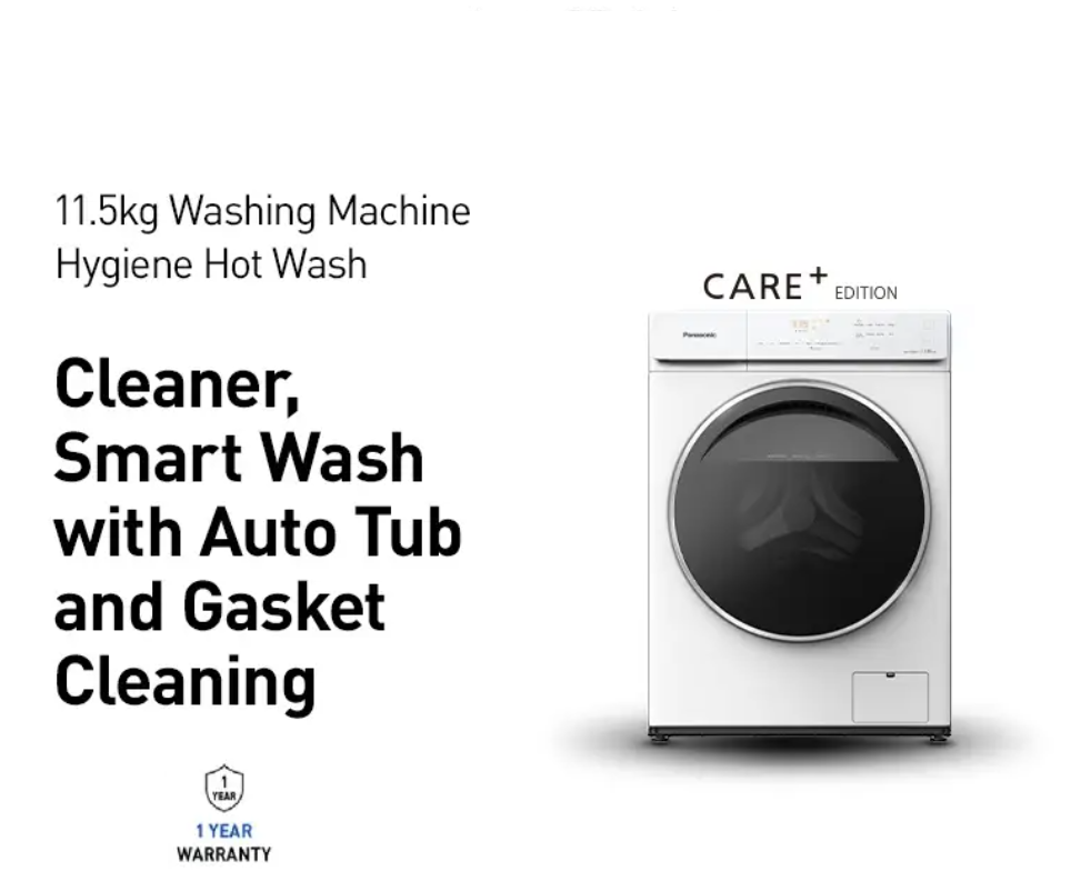 PANASONIC 11.5kg SMART WASH FRONT LOAD WASHING MACHINE NA-V115FA1WM