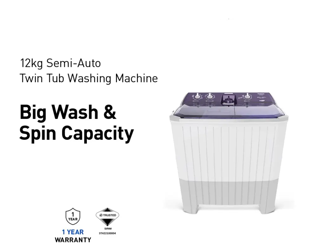 PANASONIC 12KG TWIN TUB WASHER NA-W120G1VRT