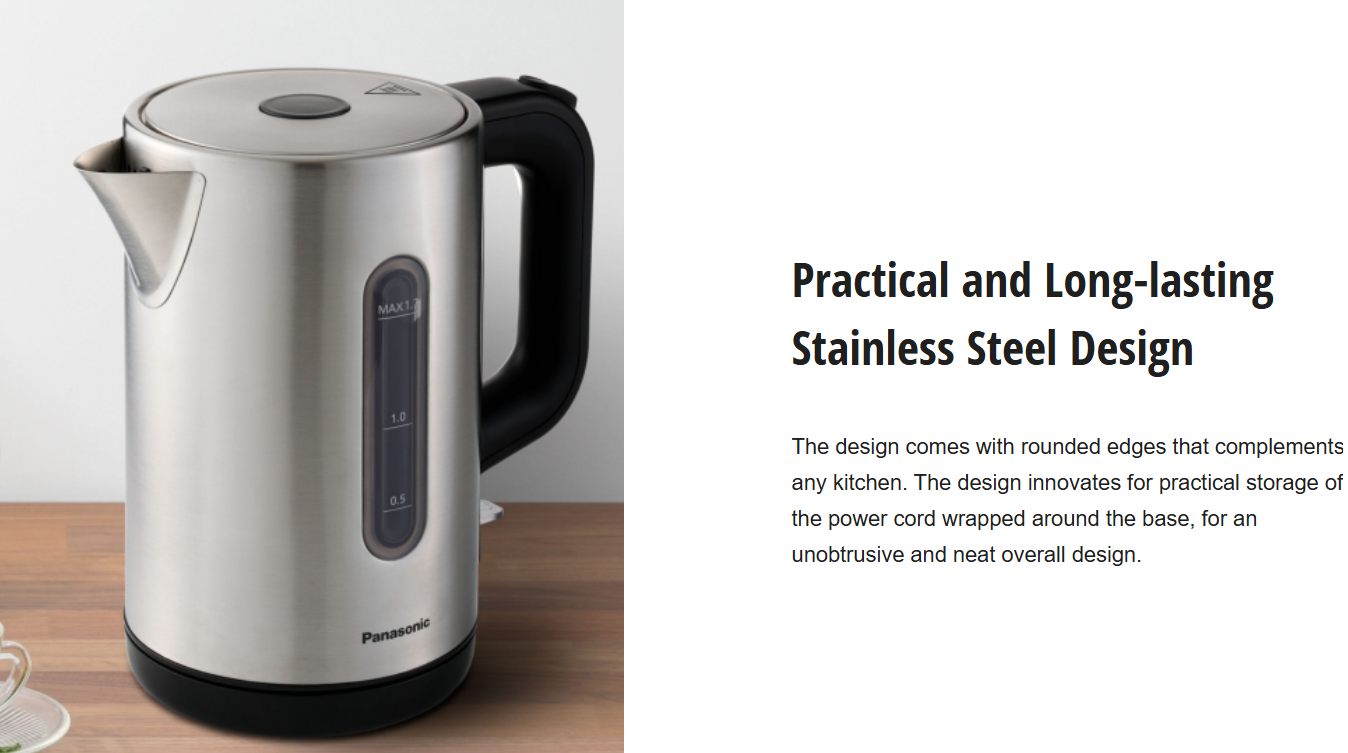 PANASONIC 1.7L ELECTRIC KETTLE NC-K301SSK