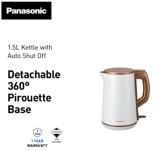 PANASONIC 1.5L STAINLESS STEEL ELECTRIC KETTLE NC-KD300WSK