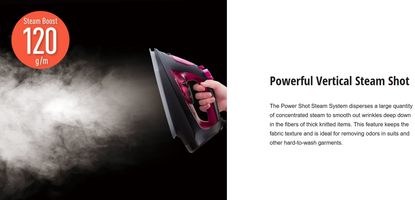 PANASONIC STEAM IRON WITH  DURABLE DESIGN AND BIG SOLEPLATE NI-U400CPSK