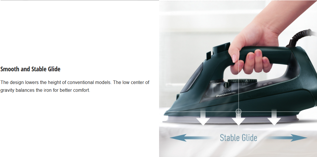 PANASONIC STEAM IRON WITH MAX 2400W POWERFUL STEAM AND BIG SOLEPLATE NI-U450GSK