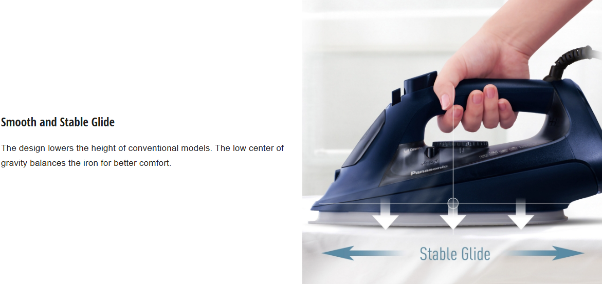 PANASONIC STEAM IRON WITH MAX 2600W POWERFUL STEAM AND BIG SOLEPLATE NI-U800ASK