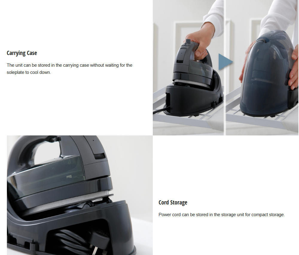 PANASONIC 2000 W CORDLESS STEAM IRON WITH MULTI DIRECTION SOLEPLATE NI-WL55KSKE