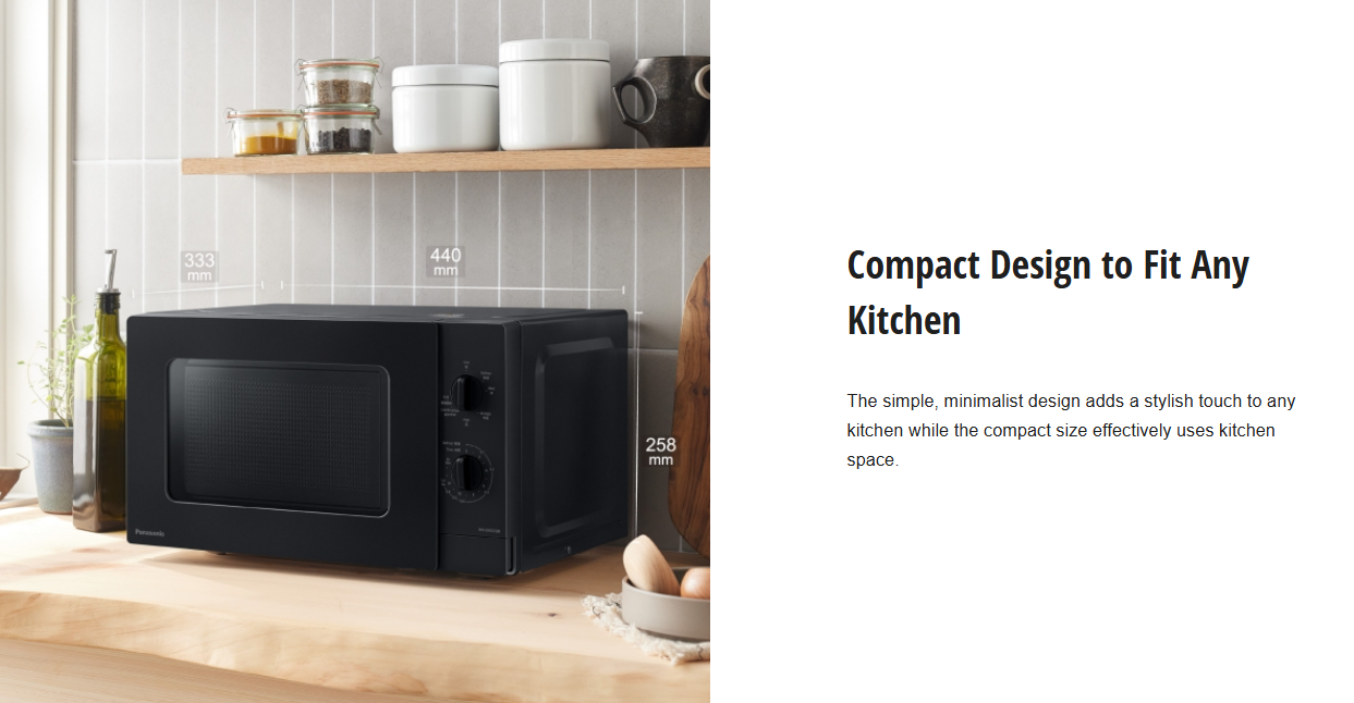 PANASONIC 20L GRILL & MICROWAVE OVEN NN-GM22QBMPQ