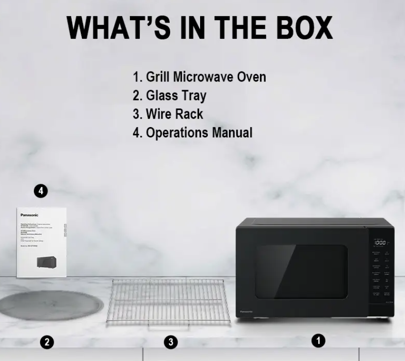 PANASONIC 24L GRILL &  MICROWAVE OVEN NN-GT35NBMPQ