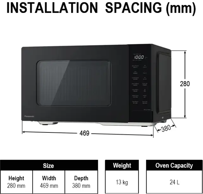 PANASONIC 24L GRILL &  MICROWAVE OVEN NN-GT35NBMPQ