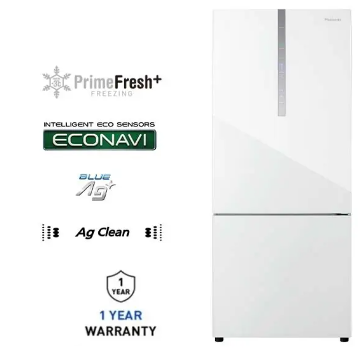 PANASONIC 2 DOOR BOTTOM FREEZER REFRIGERATOR NR-BX421WGMM GLASS DOOE SERIES