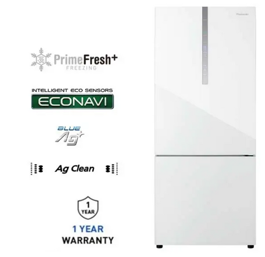 PANASONIC 2 DOOR BOTTOM FREEZER REFRIGERATOR NR-BX421WGMM GLASS DOOE SERIES