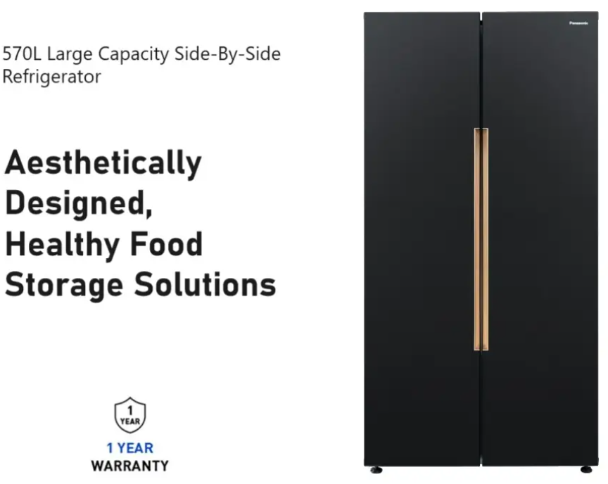 PANASONIC 570L  SIDE BY SIDE REFRIGERATOR NR-S621BB-MY