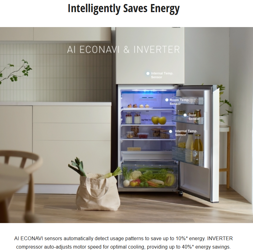 PANASONIC 366L INVERTER 2 DOOR REFRIGERATOR NR-TL381BWCM