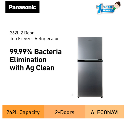 PANASONIC 262L 2 DOOR TOP FREEZER REFRIGERATOR NR-TV261APSM