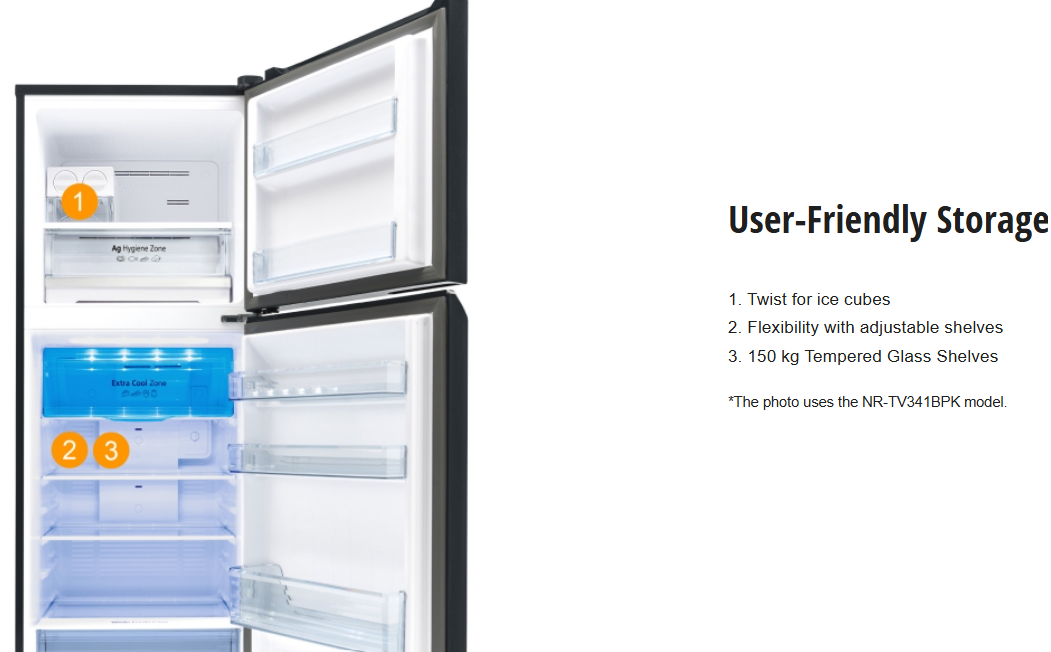 PANASONIC 450L 2 DOOR TOP FREEZER REFRIGERATOR NR-TX461CPKM
