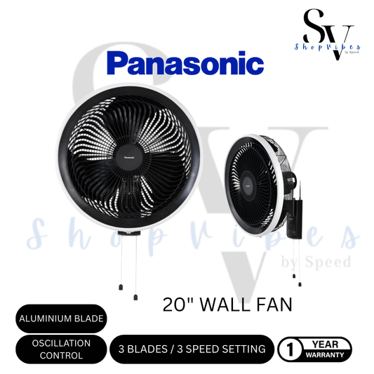PANASONIC F-MU50YVBKH -  Strong wall fan (20 inch) Black