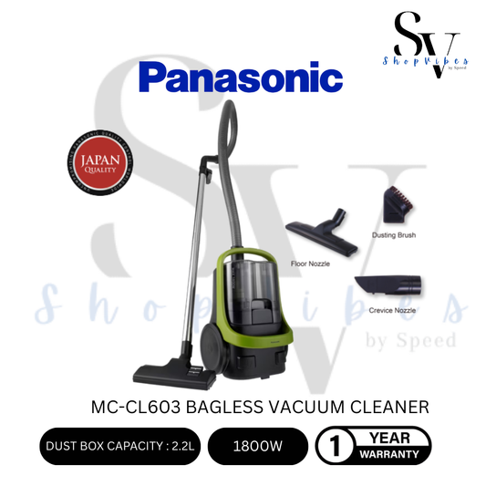 PANASONIC 1800W CYCLONE BAGLESS VACUUM CLEANER WITH HEPA FILTER MC-CL603GV47