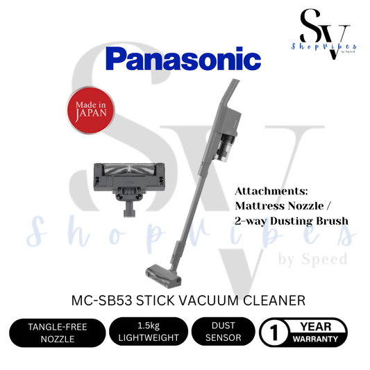 PANASONIC TANGLE FREE CYCLONE CORDLESS STICK VACUUM CLEANER MC-SB53KH147