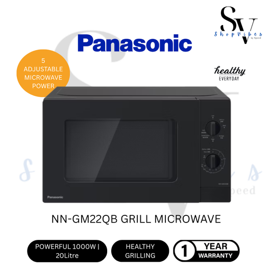 PANASONIC 20L GRILL & MICROWAVE OVEN NN-GM22QBMPQ