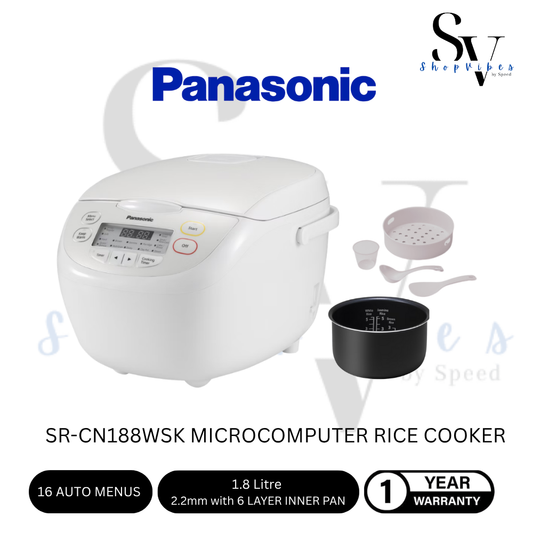 PANASONIC 1.8L MICRO COMPUTER JAR RICE COOKER SR-CN188WSK