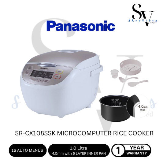 PANASONIC 1.0L MICRO COMPUTER JAR RICE COOKER SR-CX108SSK