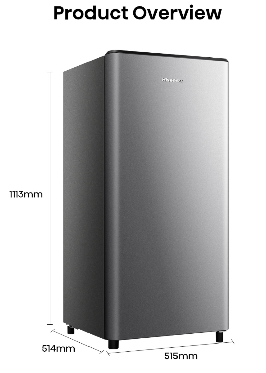 HISENSE SINGLE DOOR 170L RR197D4AGN1
