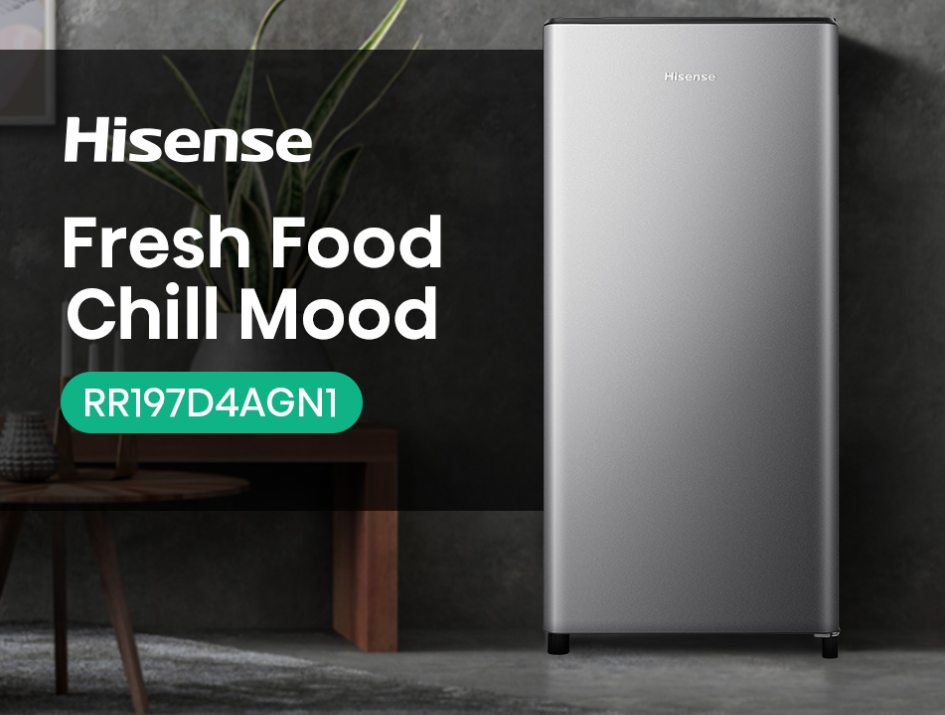 HISENSE SINGLE DOOR 170L RR197D4AGN1