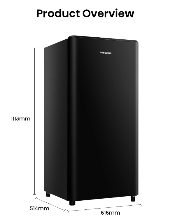 HISENSE SINGLE DOOR 170L RR198D4ABM1