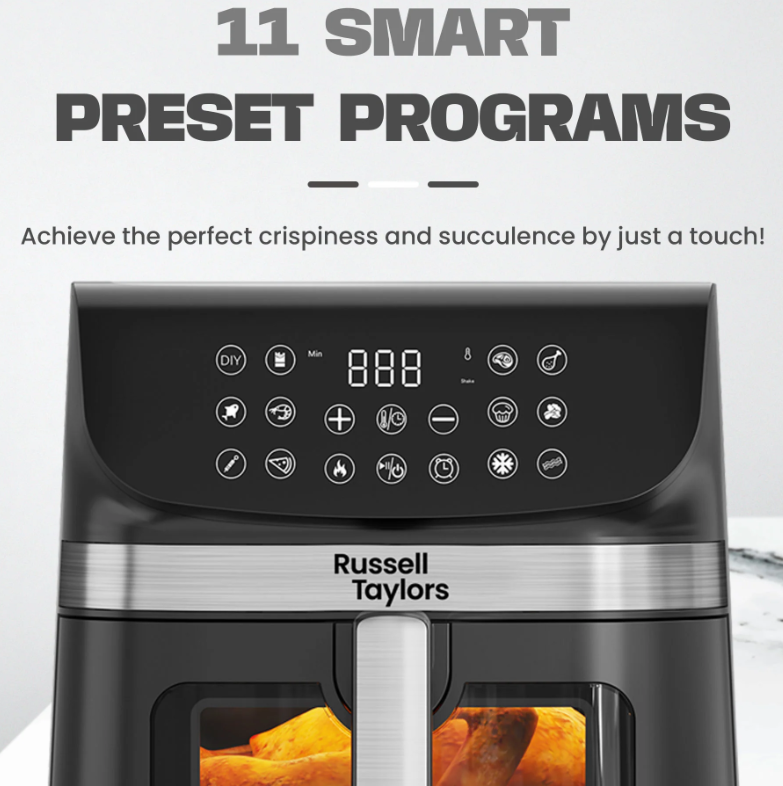 RUSSELL TAYLORS 3D VISIBLE WINDOW DIGITAL AIR FRYER XXL (9.5L) Z9