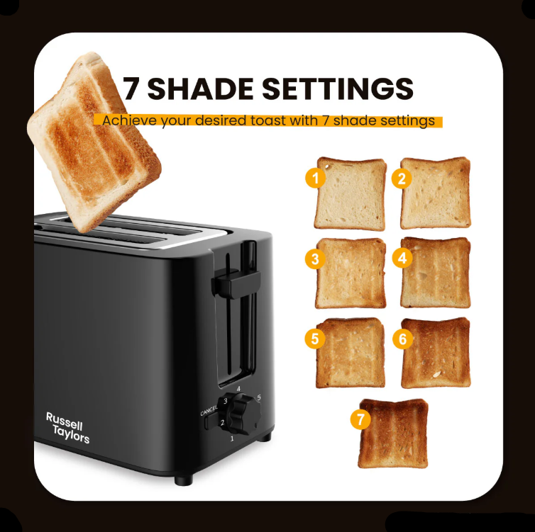 RUSSELL TAYLORS 7 SHADES BREAD TOASTER T2