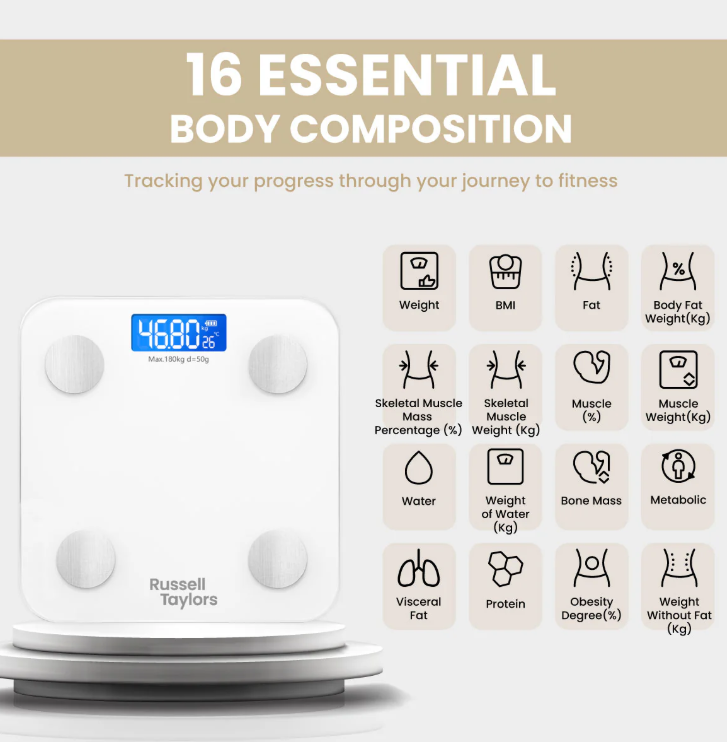 RUSSELL TAYLORS BLUETOOH BODY SCALE BWS-10