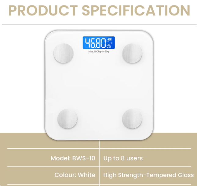 RUSSELL TAYLORS BLUETOOH BODY SCALE BWS-10