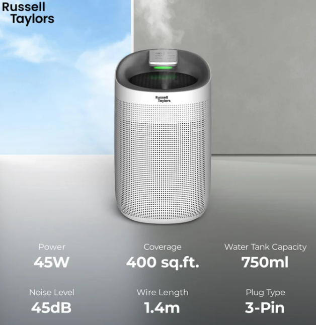 RUSSELL TAYLORS KAPPA+ 2-IN-1 DEHUMIDIFIER & AIR PURIFIER H13 HEPA Filter