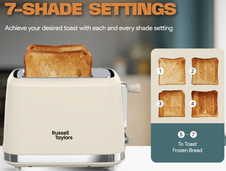 RUSSELL TAYLORS RETRO TOASTER RT-10 (CREAM)