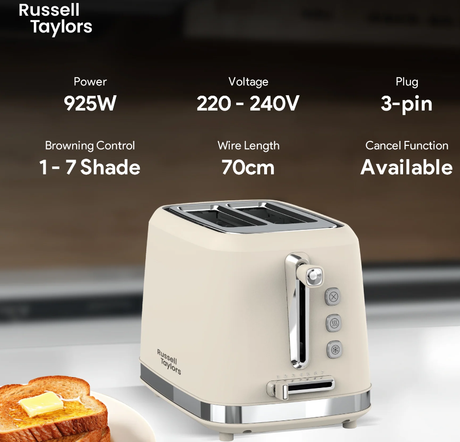RUSSELL TAYLORS RETRO TOASTER RT-10 (CREAM)