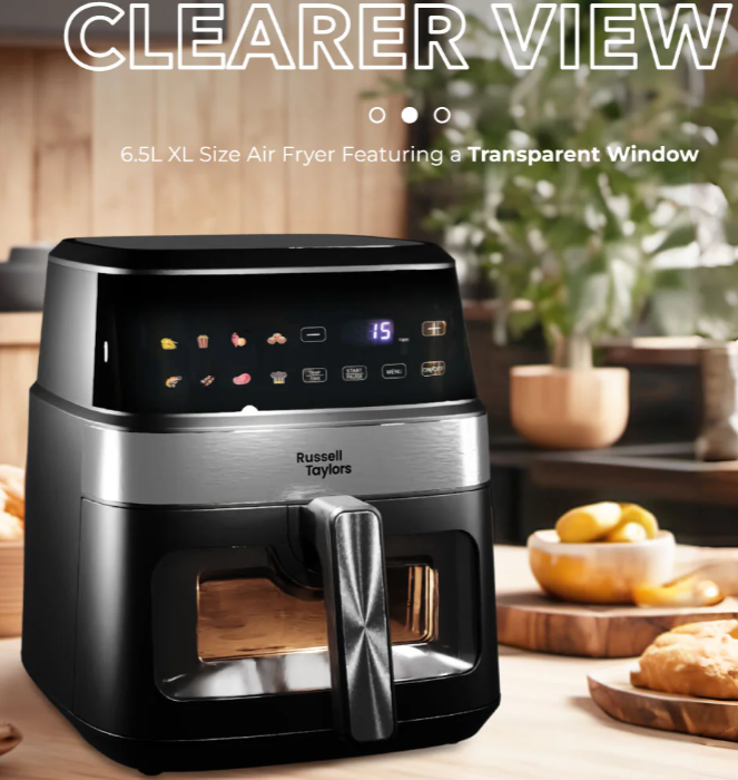RUSSELL TAYLORS VISIBLE WINDOW DIGITAL AIR FRYER (6.5L) Z7