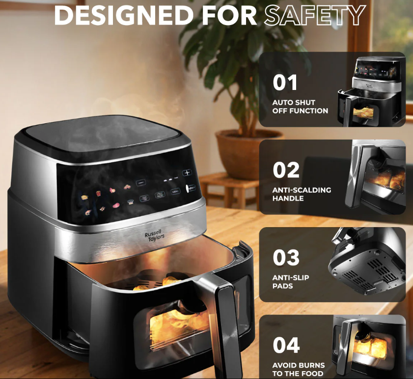 RUSSELL TAYLORS VISIBLE WINDOW DIGITAL AIR FRYER (6.5L) Z7