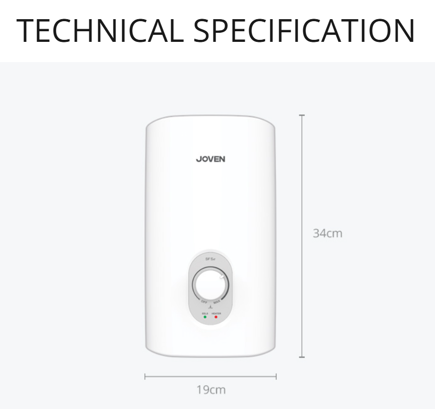 JOVEN NON PUMP INSTANT WATER HEATER SF5e