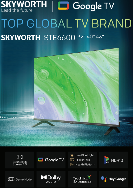SKYWORTH 32" 2K GOOGLE TV 32STE6600