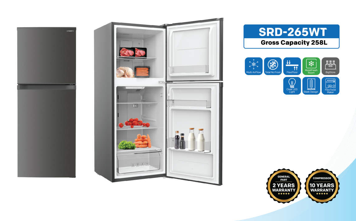 SKYWORTH 2 DOOR REFRIGERATOR SRD-265WT