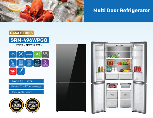 SKYWORTH MULTI DOOR REFRIGERATOR SRM-496WPGQ