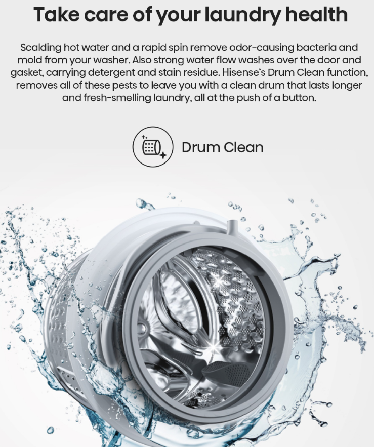 HISENSE  FRONT LOAD WASHER & DRYER 10.5KG / 7KG WD105M3
