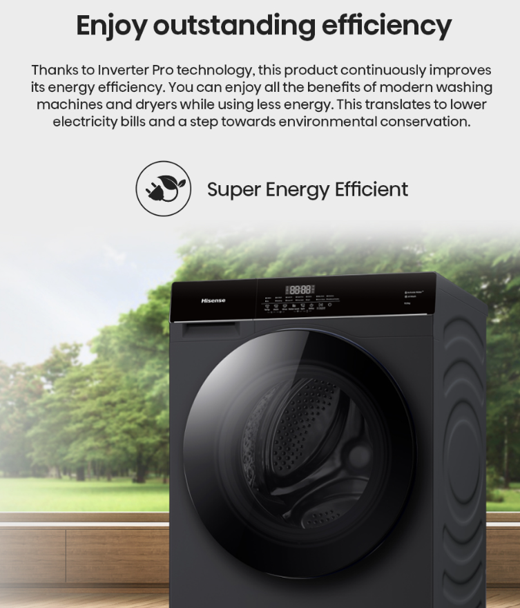 HISENSE  FRONT LOAD WASHER & DRYER 10.5KG / 7KG WD105M3