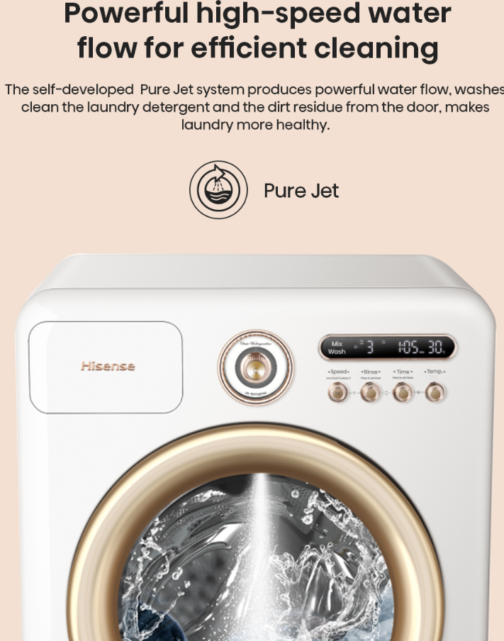 HISENSE  FRONT LOAD WASHER & DRYER 10.5KG / 7KG WD105R5