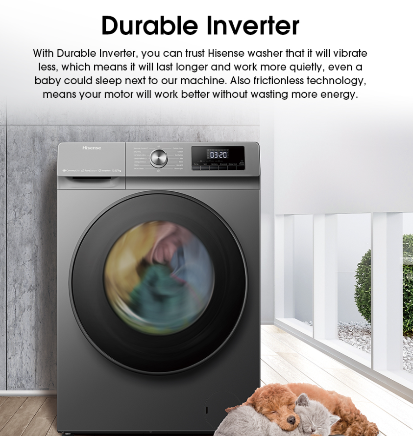 HISENSE  FRONT LOAD WASHER & DRYER 10.5KG / 7KG WD3Q1043BT
