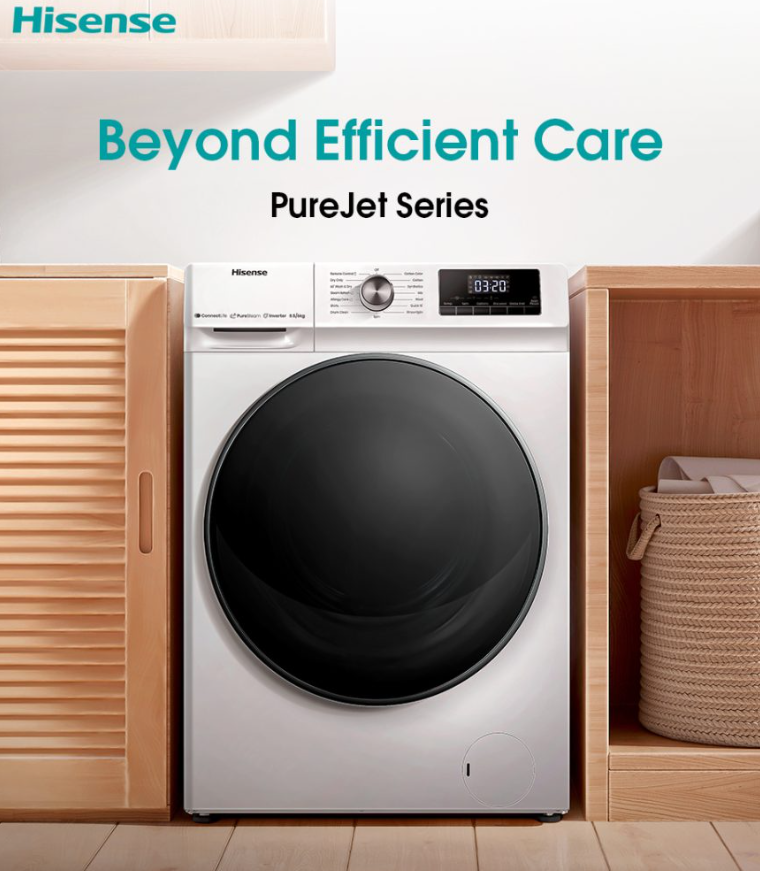 HISENSE FRONT LOAD WASHER AND DRYER 8.5KG WD3Q8543BW